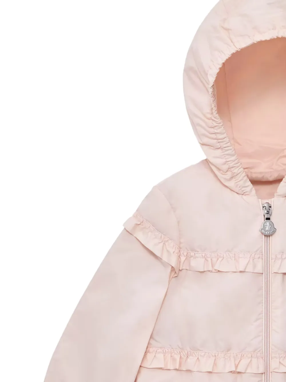 MONCLER GRENOBLE KIDS Hiti jack met ruches en capuchon Roze