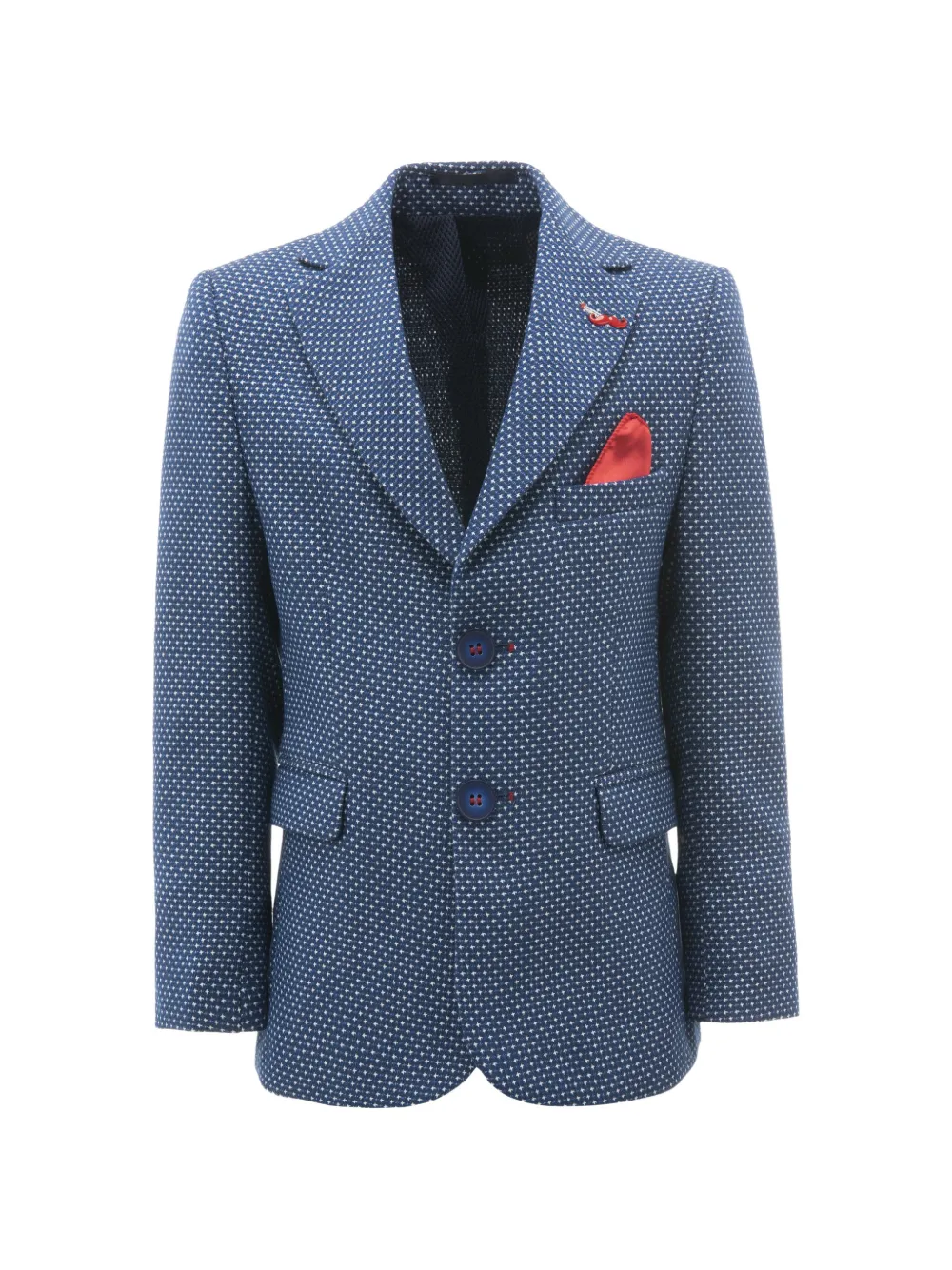 Moustache embroidered blazer - Blau