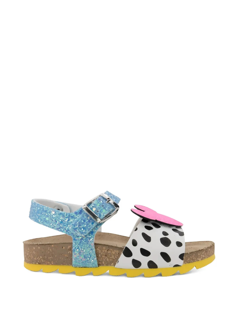 Master Of Arts Kids glitter-detail Dalmatian-print sandals - Bianco