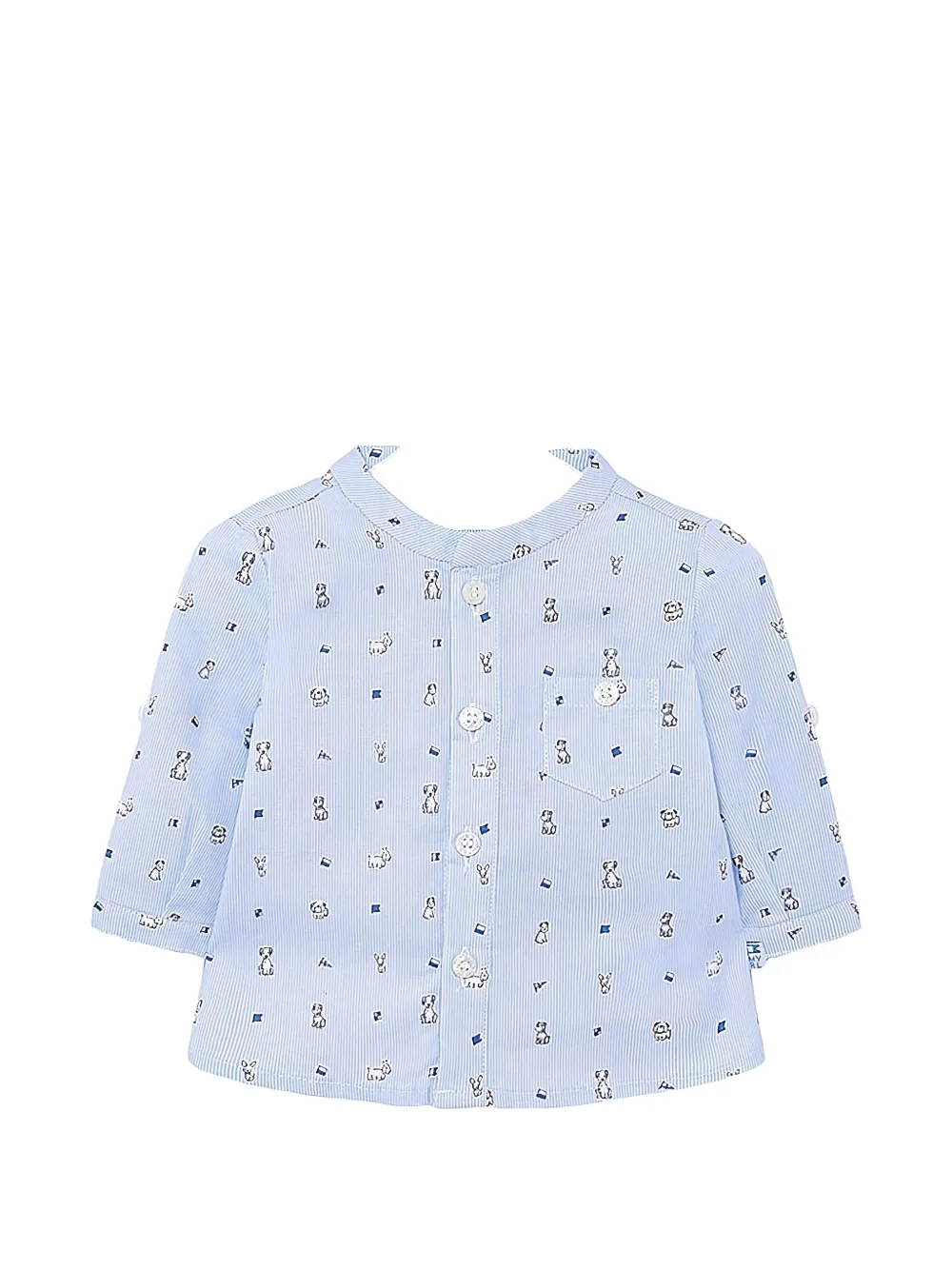 Mayoral puppy-print striped shirt - Blu