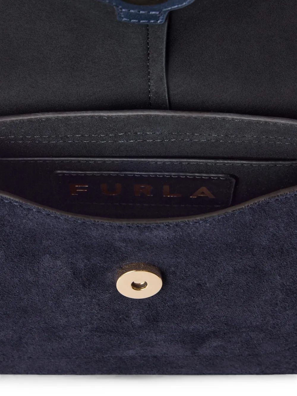 Furla Suède shopper met logoplakkaat Blauw