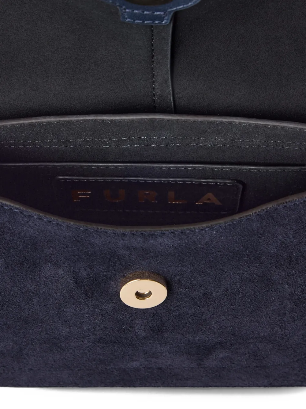 Furla Suède shopper met logoplakkaat Blauw