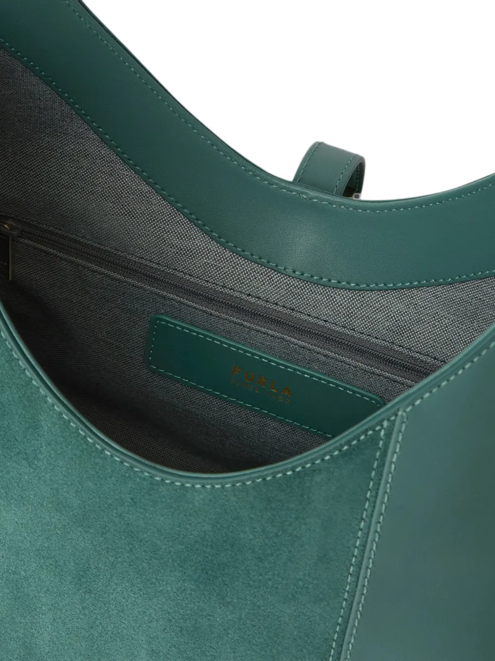 Furla Medium schoudertas met suède vlakken Groen