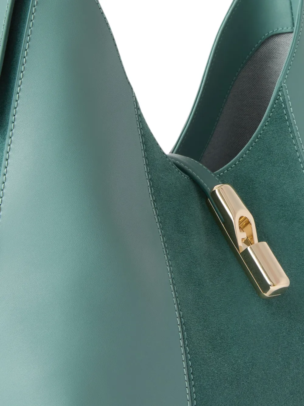 Furla Medium schoudertas met suède vlakken Groen