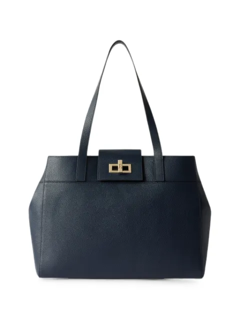 Furla large grained-leather tote bag