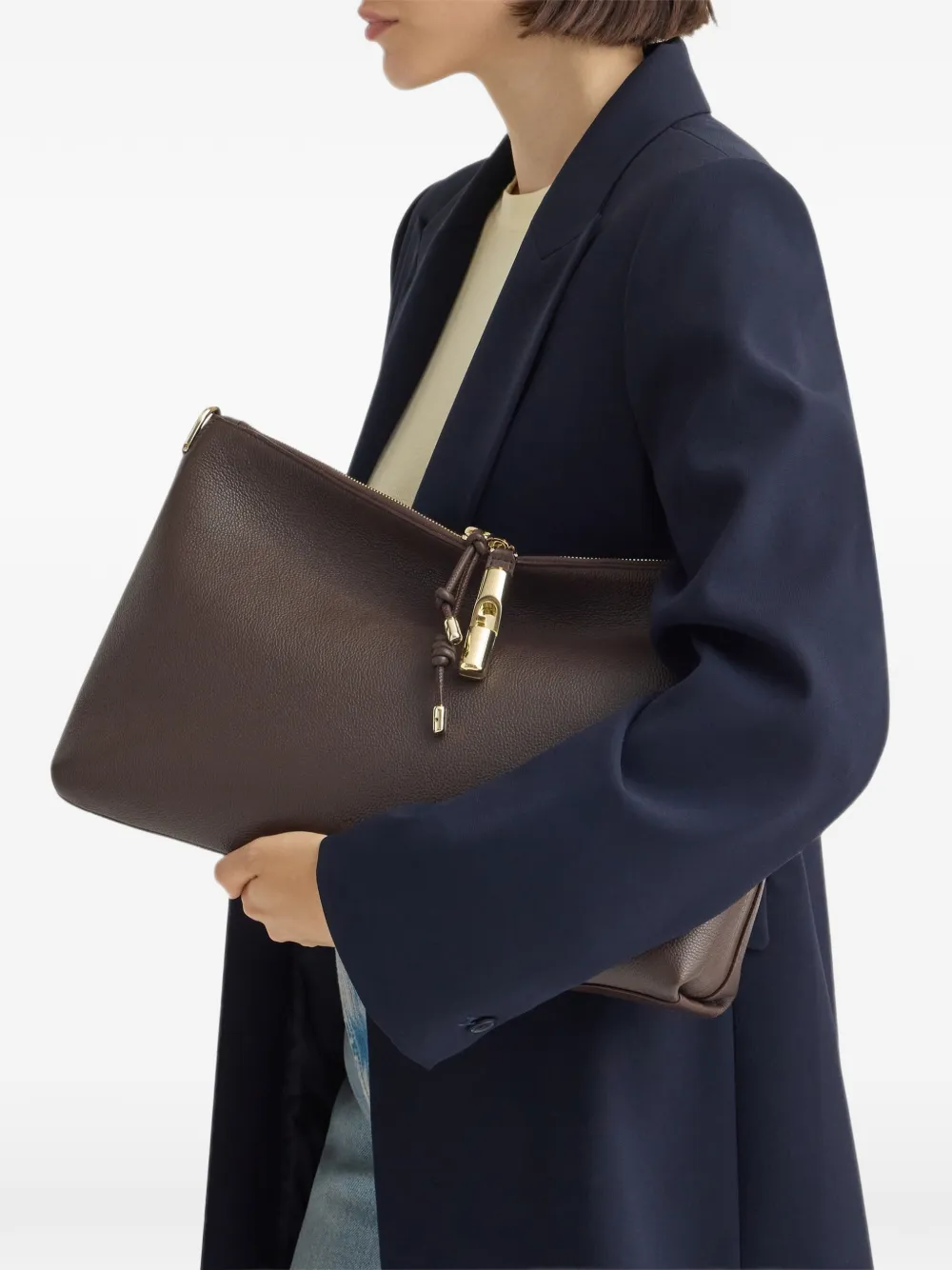 Furla Debby grote schoudertas Bruin