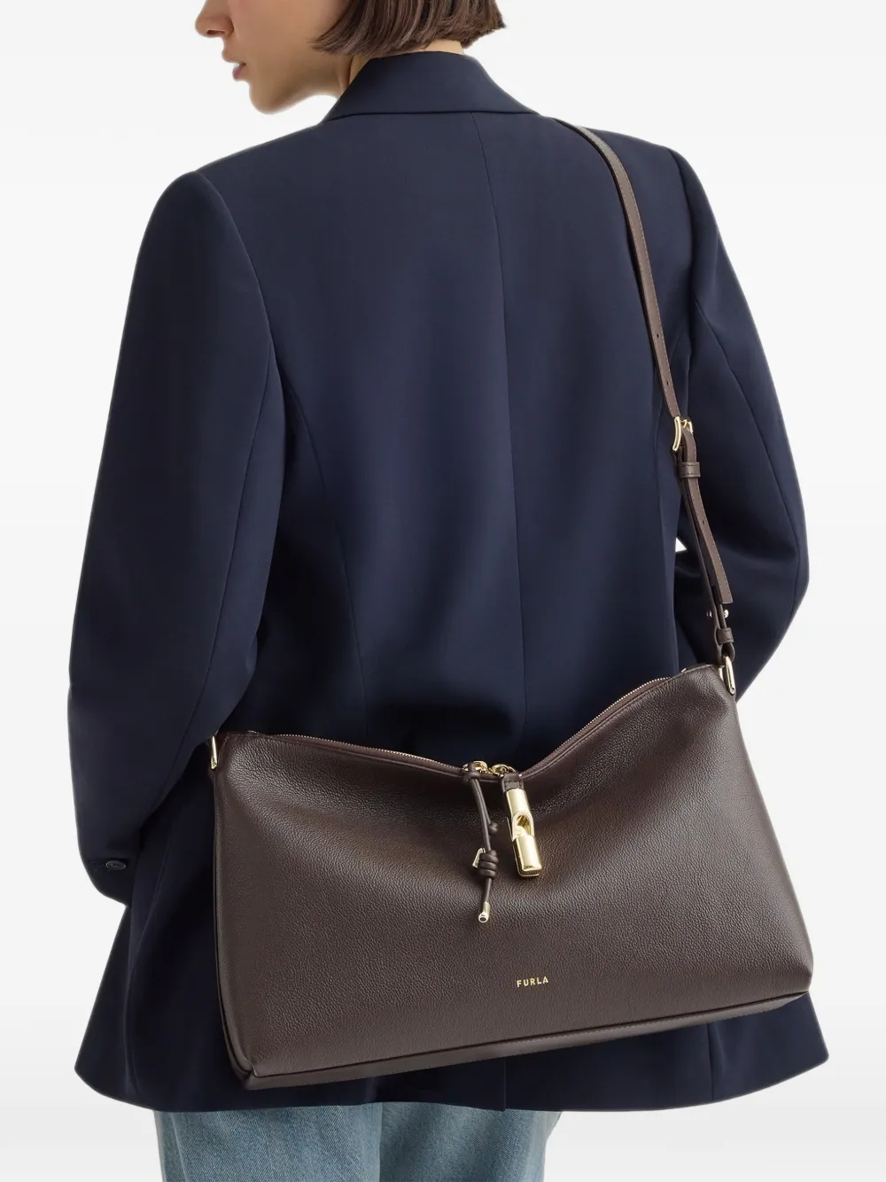 Furla Debby grote schoudertas Bruin
