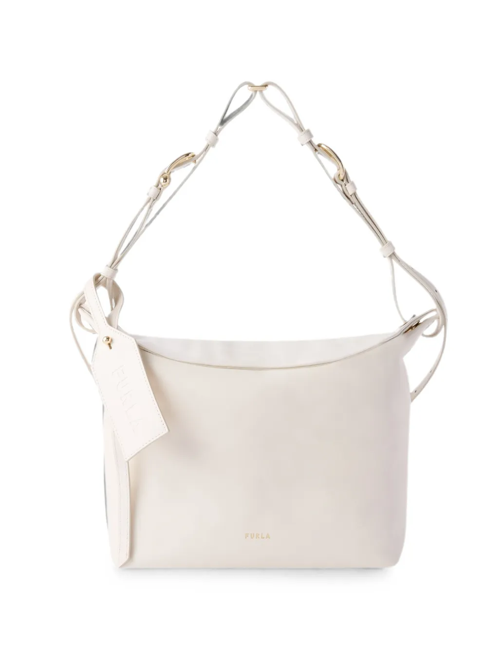 Furla Borsa a spalla in pelle con logo - Toni neutri
