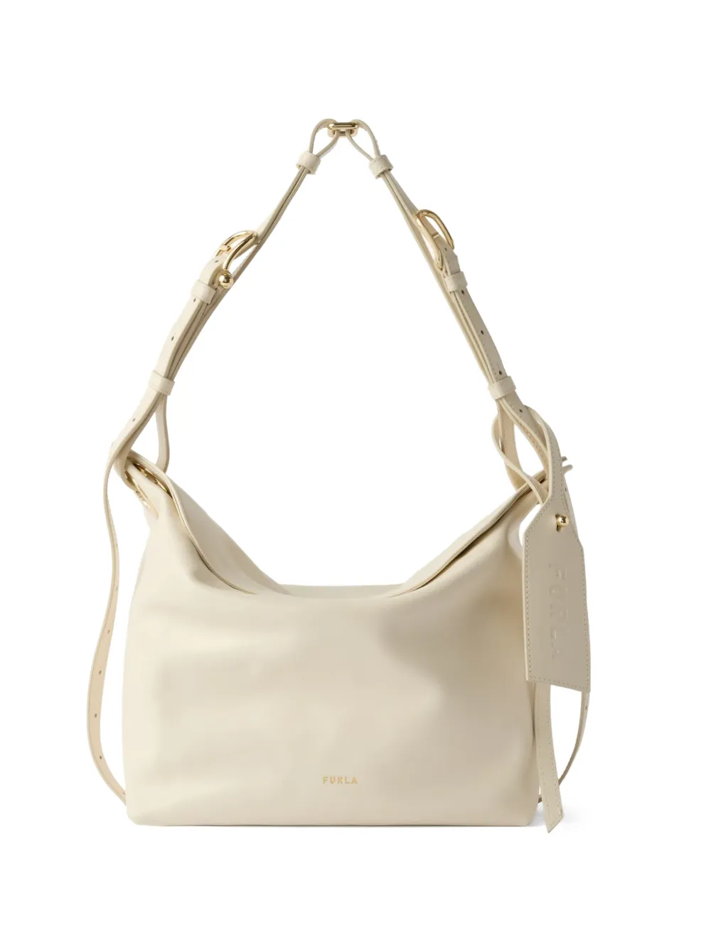 Furla logo-print leather shoulder bag