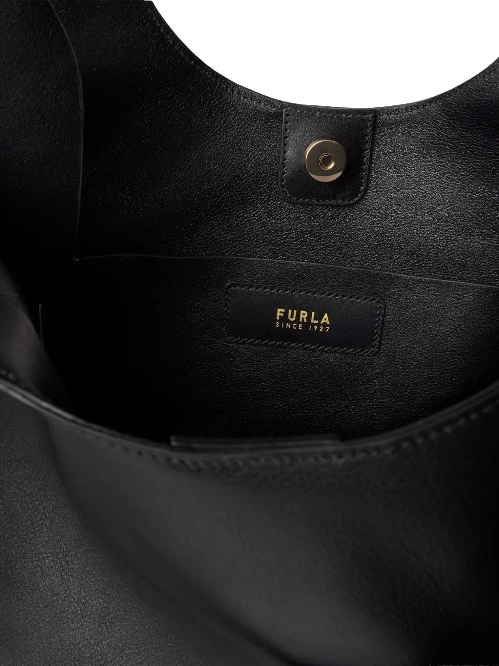 Furla Leren shopper met gespdetail Zwart