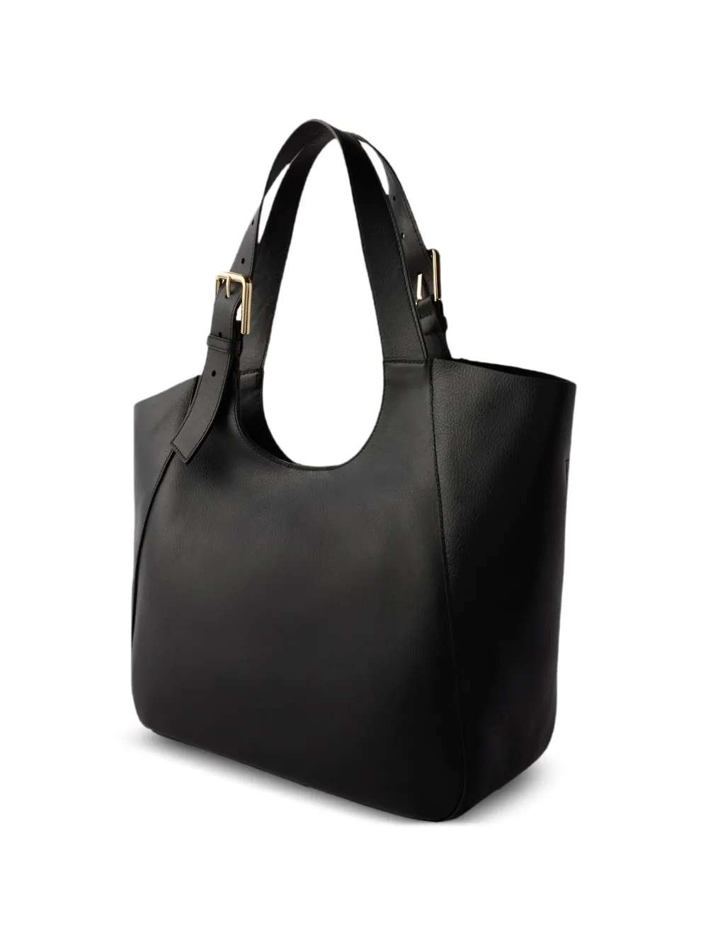Furla Leren shopper met gespdetail Zwart