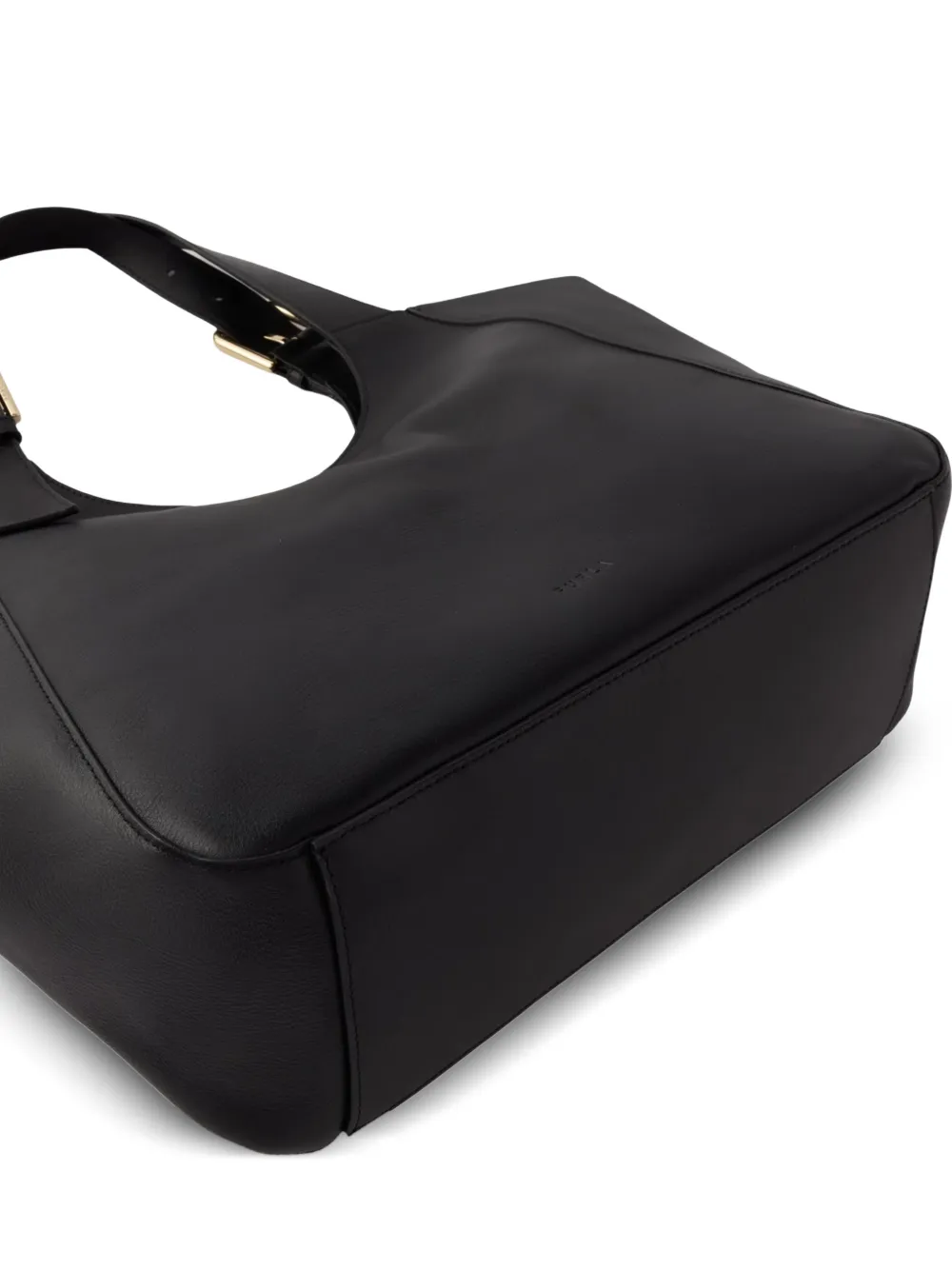 Furla Leren shopper met gespdetail Zwart