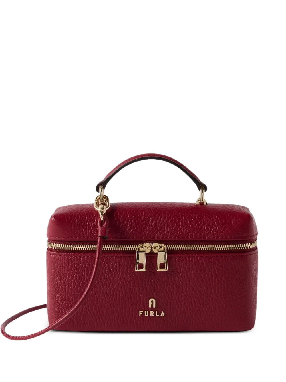 Furla Camelia grained-leather mini bag - Rosso
