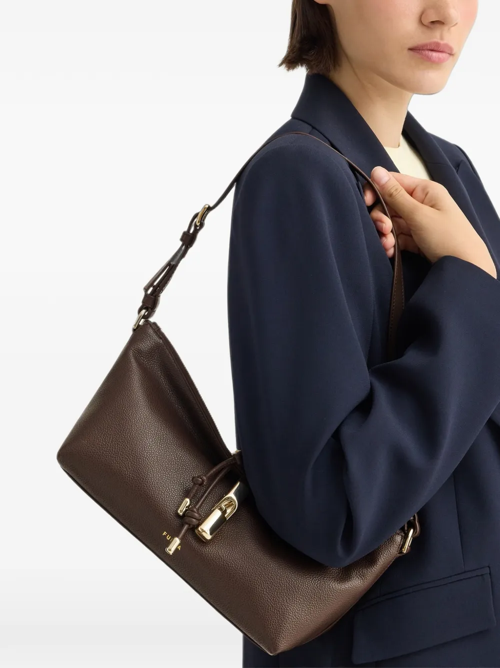 Furla Debby grote schoudertas Bruin