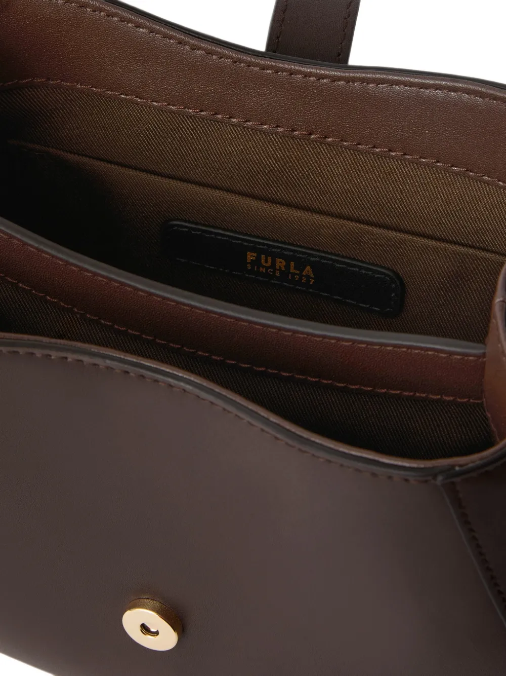 Furla Leren bucket-tas met groot gespdetail Bruin
