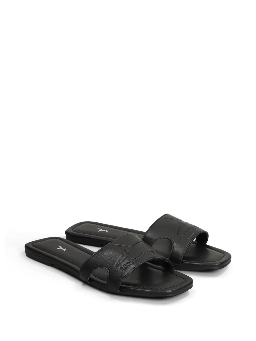 Marc Ellis Emi sandalen met logo-reliëf en uitgesneden details Zwart