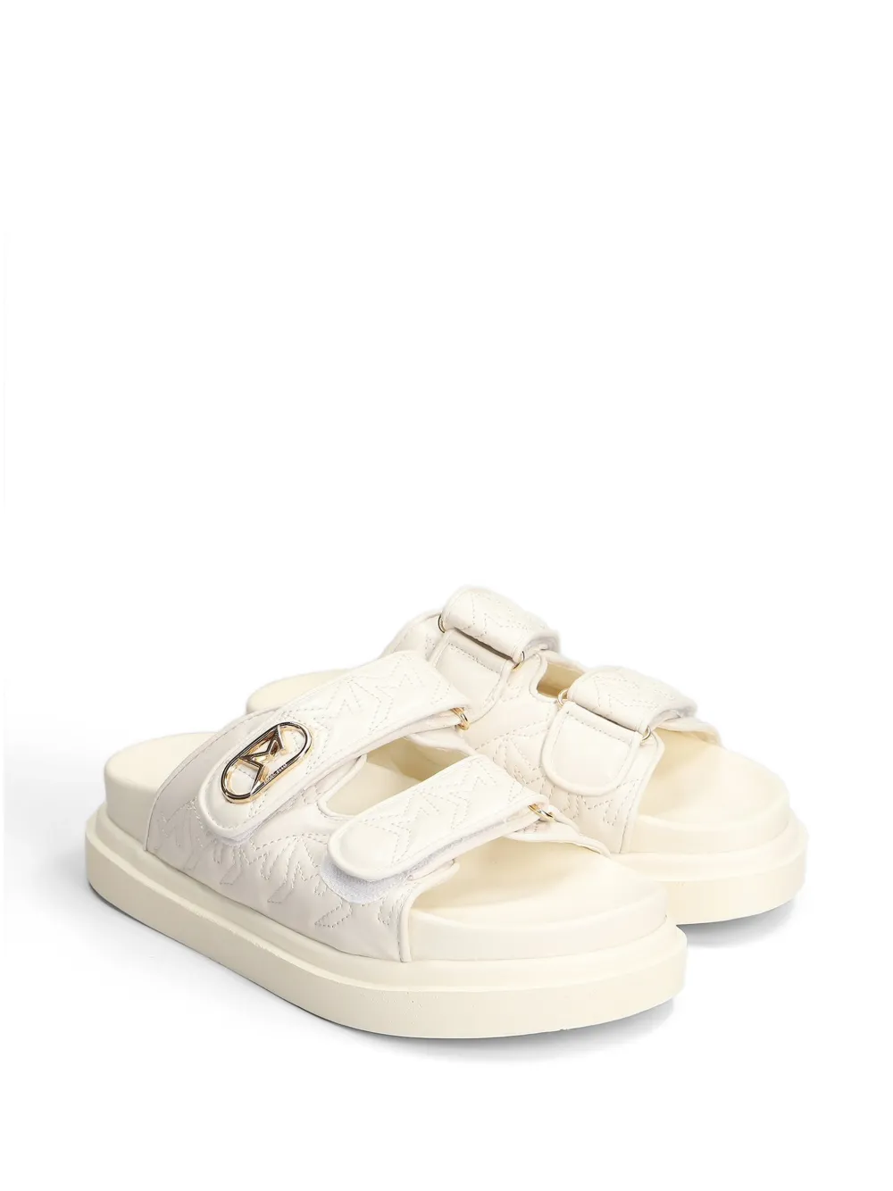 Marc Ellis Calipso 002 gewatteerde sandalen met logoplakkaat Wit