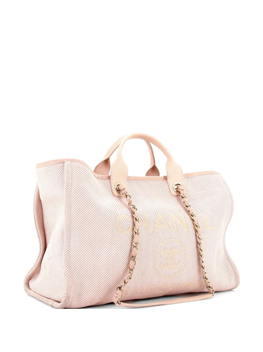CHANEL Pre-Owned Deauville Mixed Fibers Large tote bag - Pink