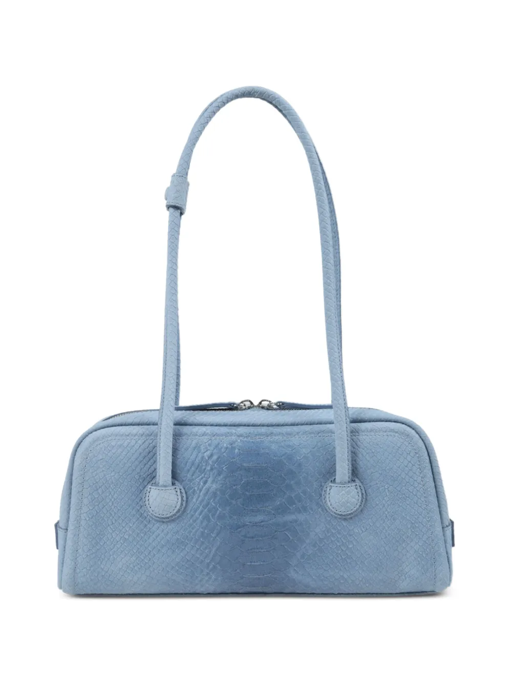 Marge Sherwood Soft Boston python-effect leather tote bag - Blu