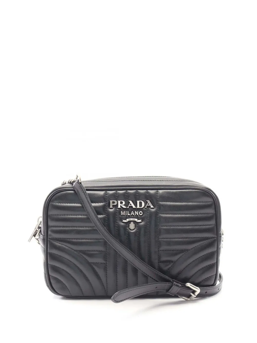 Prada Pre-Owned 2010-2026 Soft Calfskin Diagramme Camera Bag crossbody bag - Schwarz