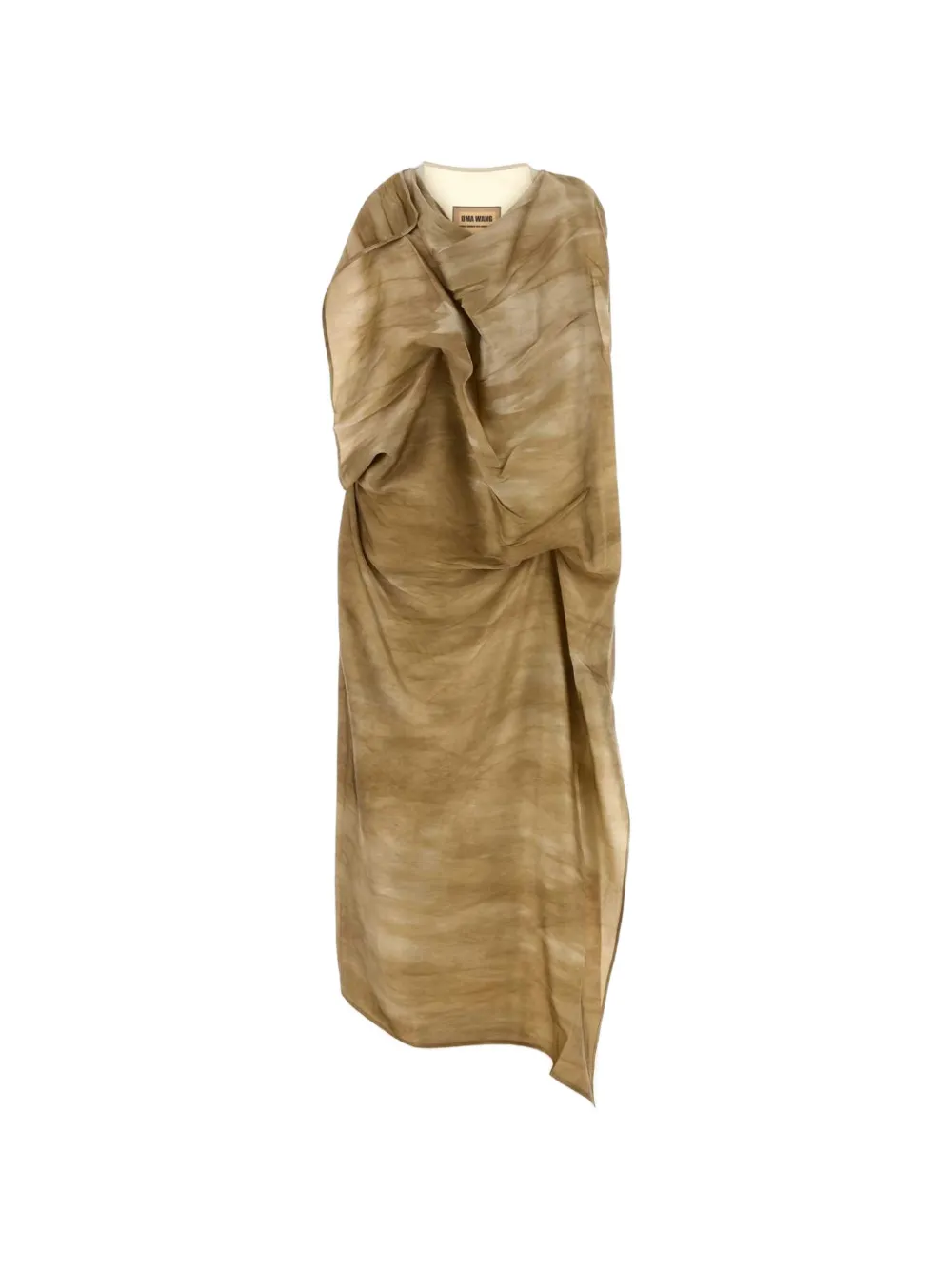 Uma Wang Alex draped printed dress - Brown