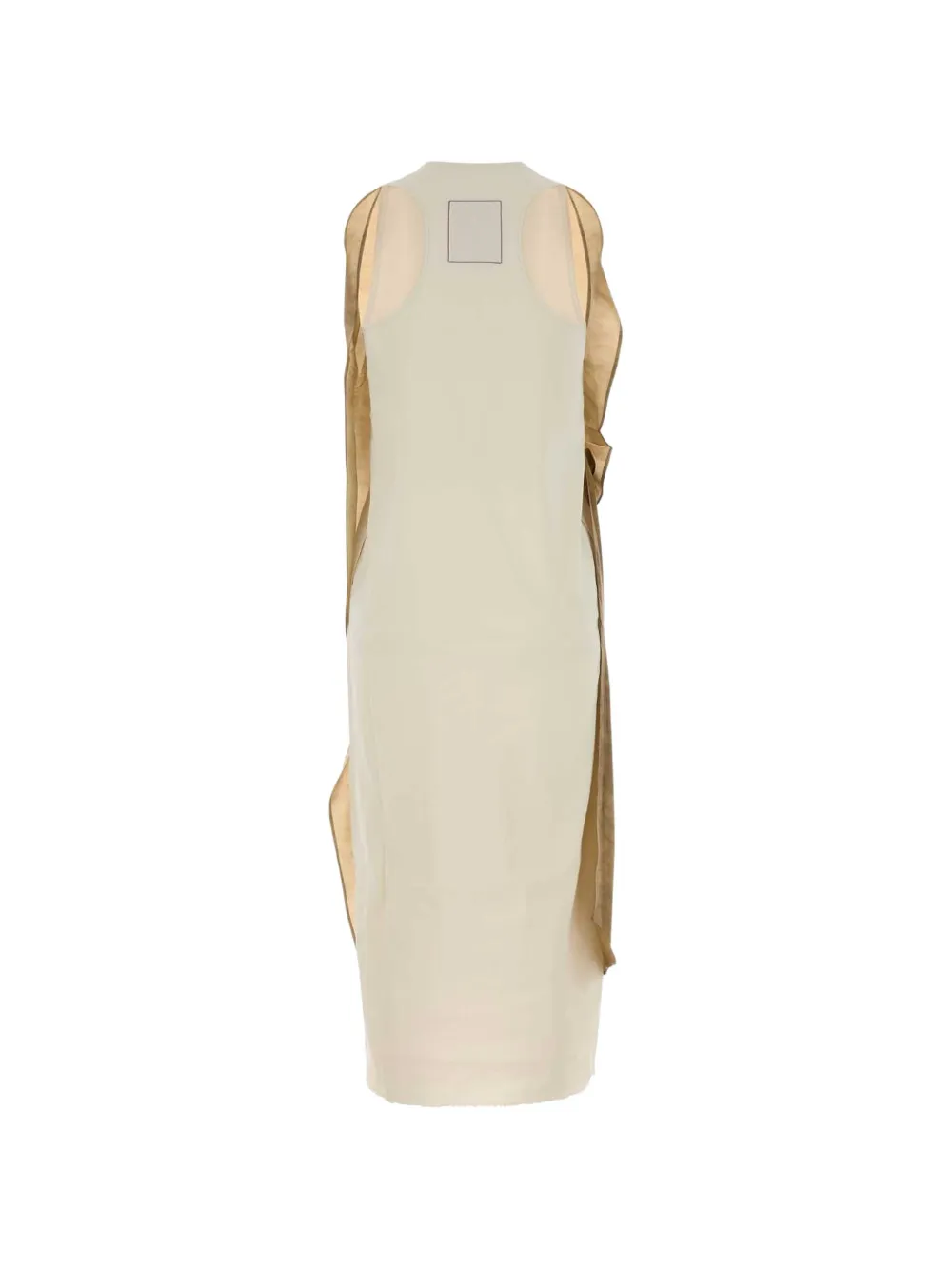 Uma Wang Alex gedrapeerde jurk met print Bruin