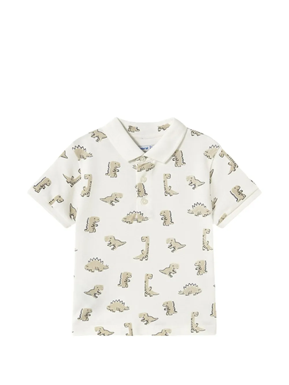 Max Mara Babies' Dinosaur-print Polo Shirt In White