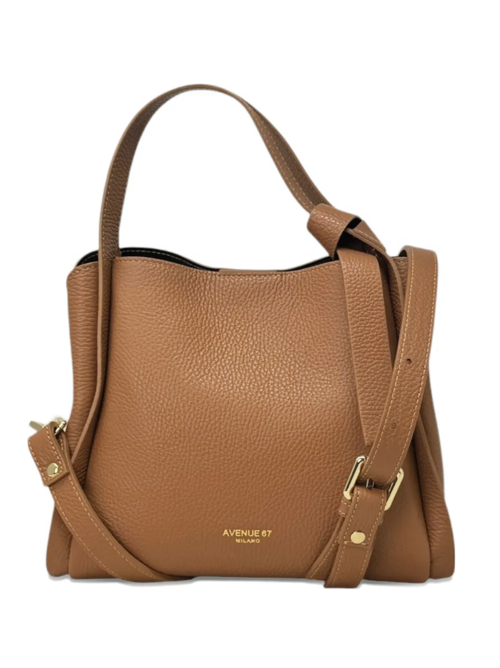 avenue 67 Gisela pebbled leather tote bag - Marrone