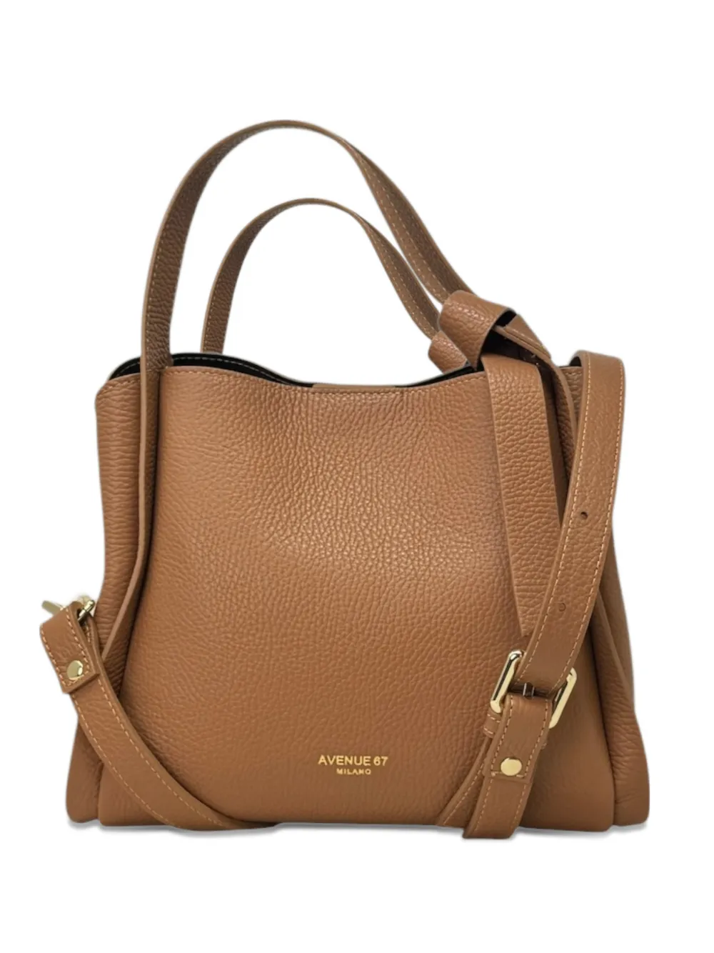 avenue 67 Gisela pebbled leather tote bag - Marrone