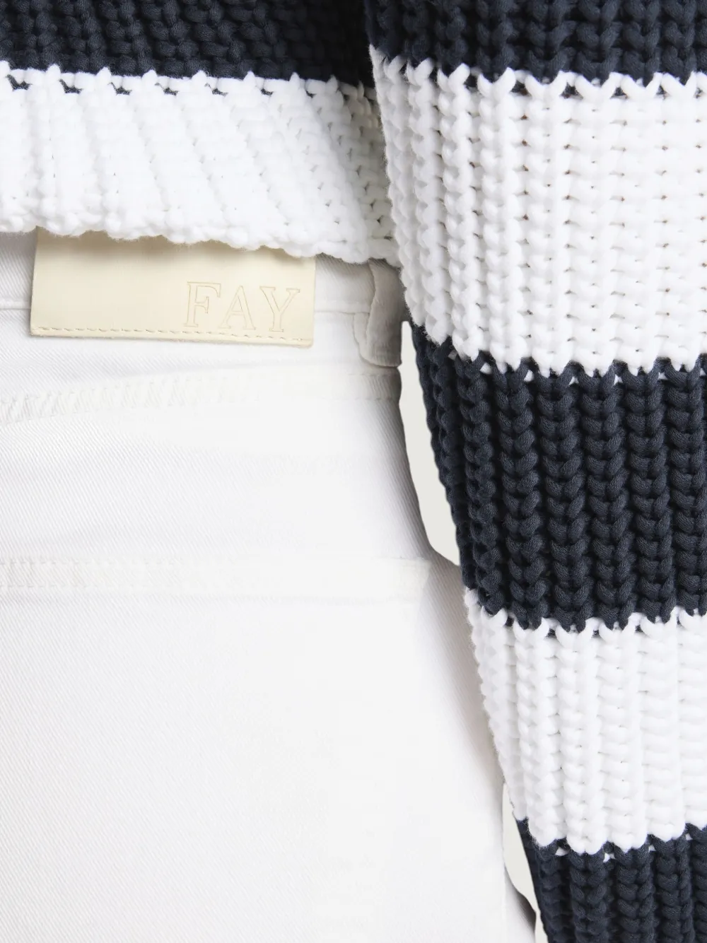 Fay Jeans met logopatch en vijf zakken Wit