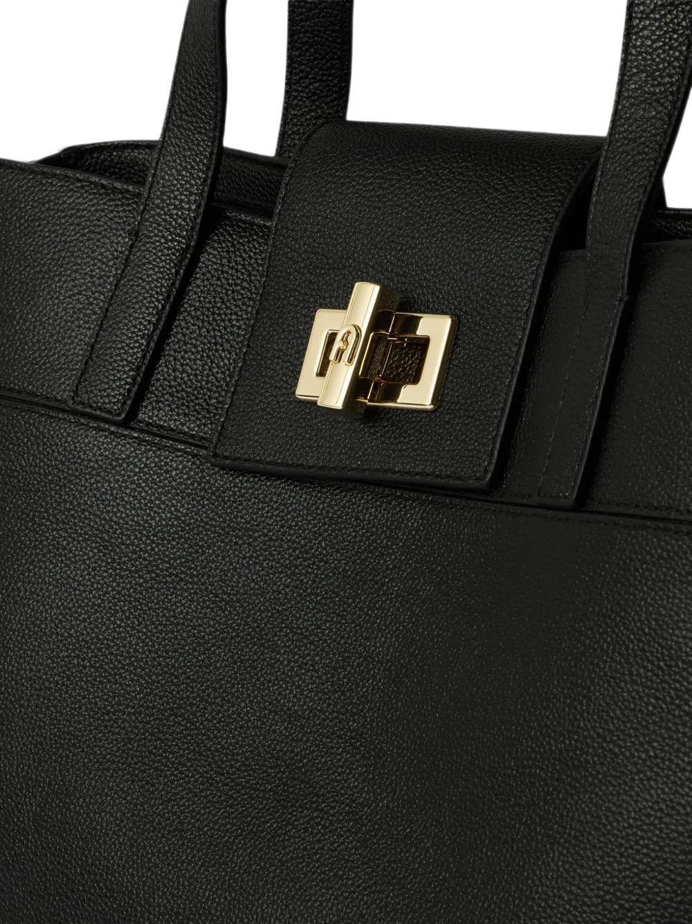 Furla Grote korrelige leren shopper Zwart