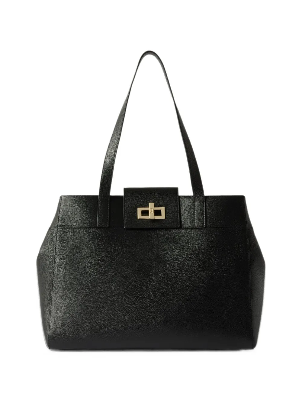 Furla Grote korrelige leren shopper Zwart