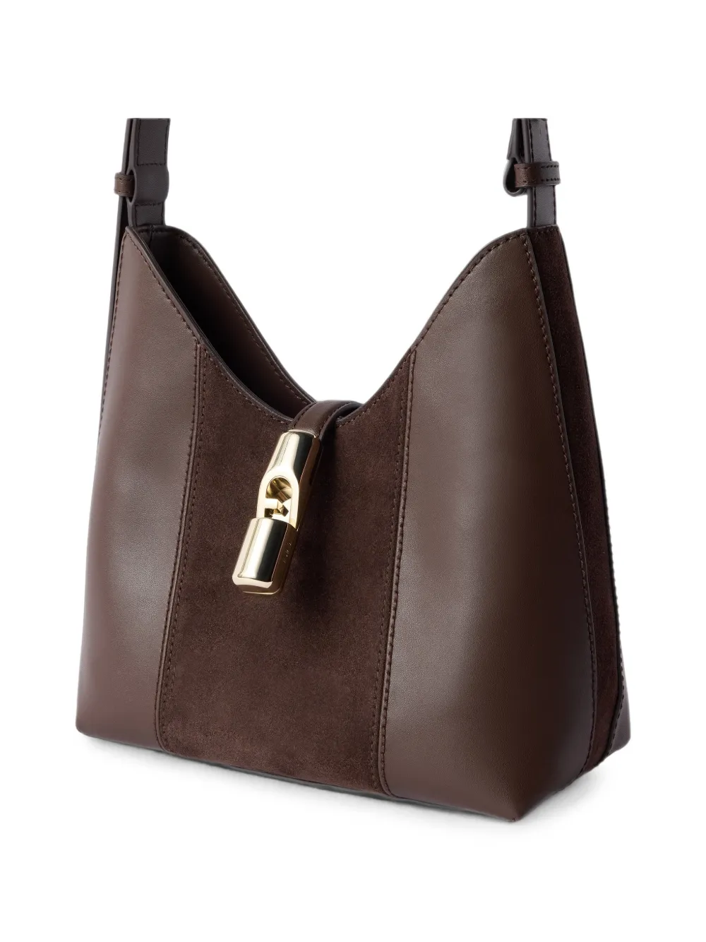 Furla Goccia S leren schoudertas Bruin