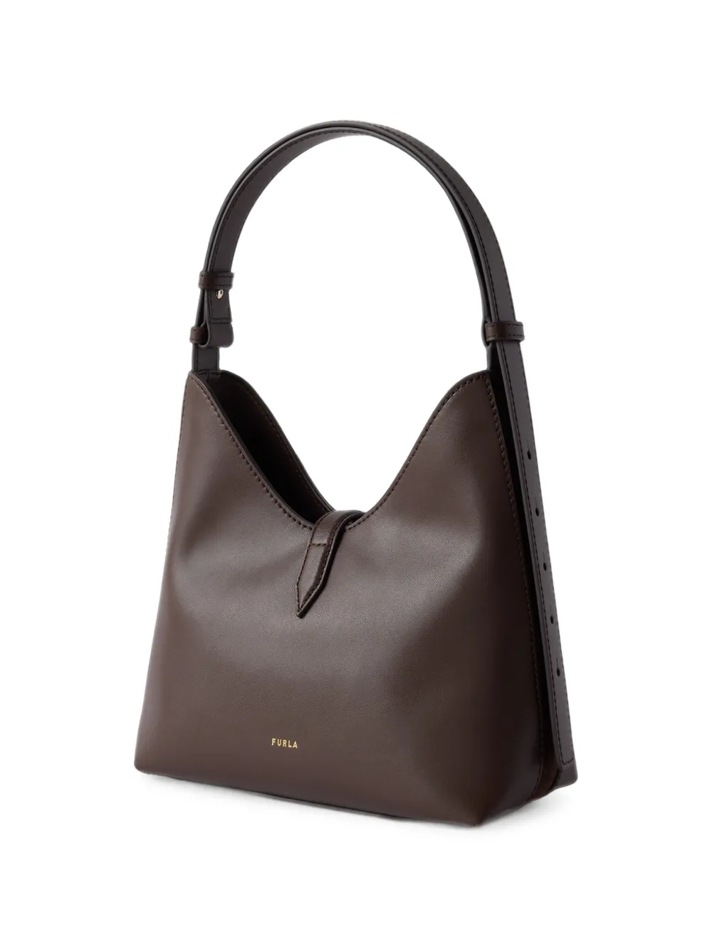 Furla Goccia S leren schoudertas Bruin