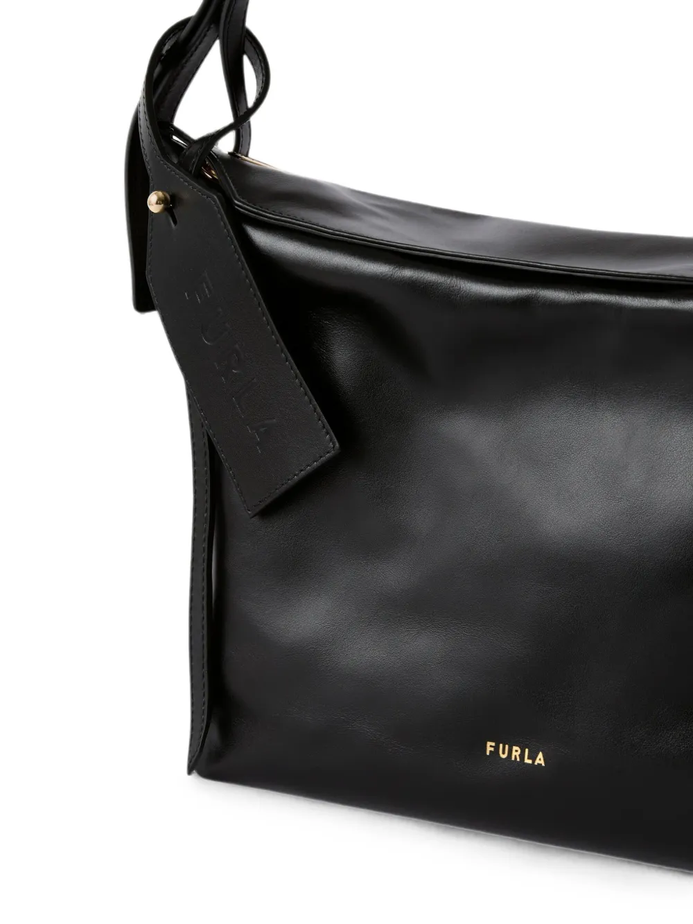 Furla Schoudertas met logoplakkaat Zwart