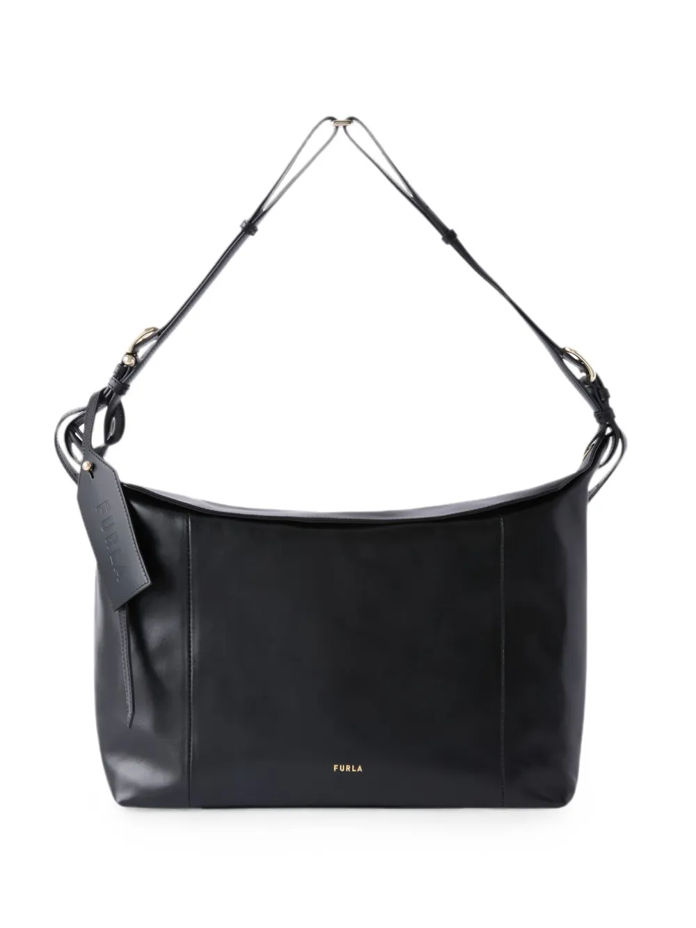 Furla Borsa a spalla in pelle con logo - Nero