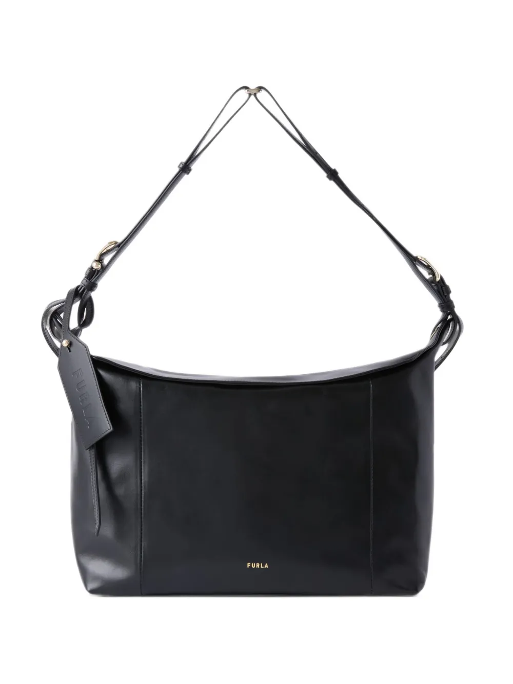 Furla Borsa a spalla in pelle con logo - Nero