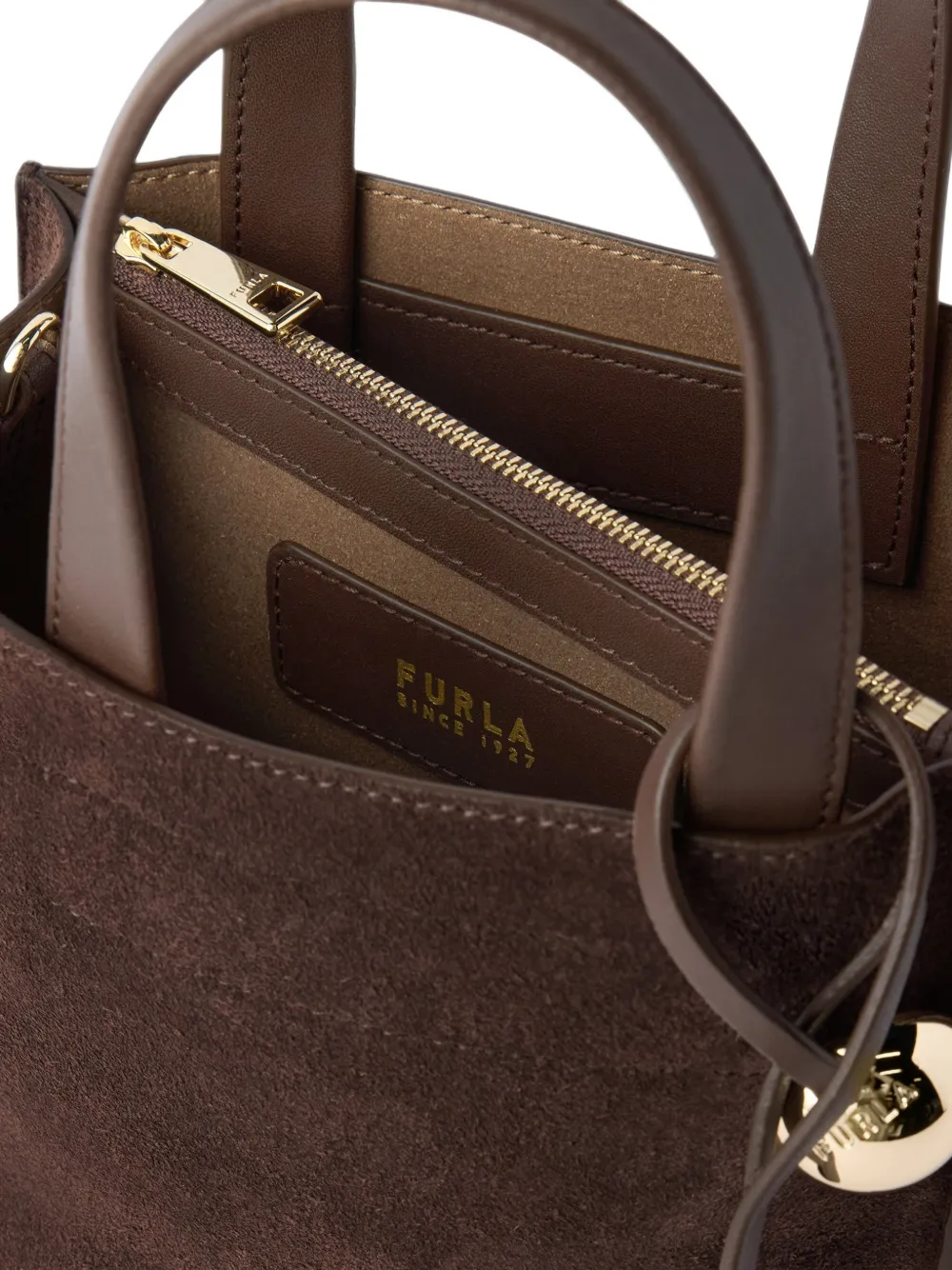 Furla Kleine leren shopper Bruin