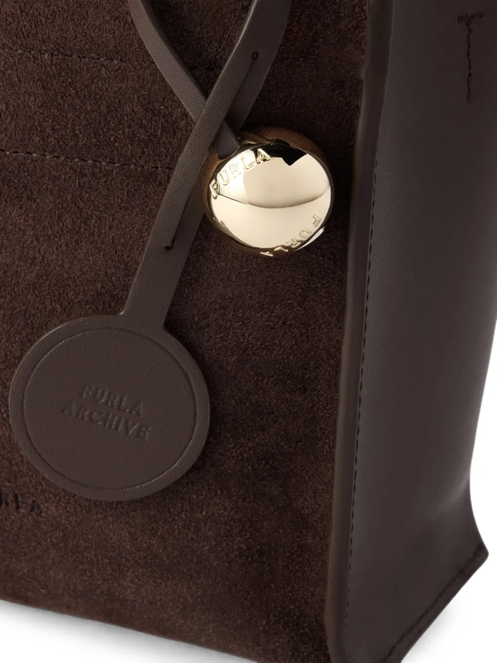 Furla Kleine leren shopper Bruin