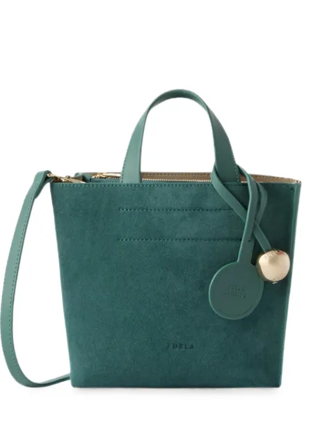Furla leather suede-panel tote bag