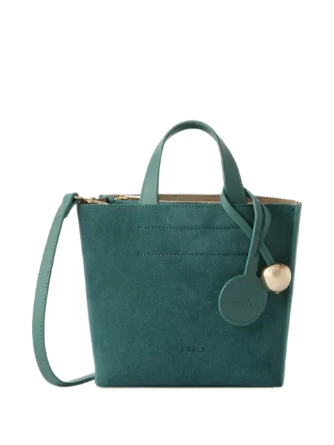 Furla leather suede-panel tote bag