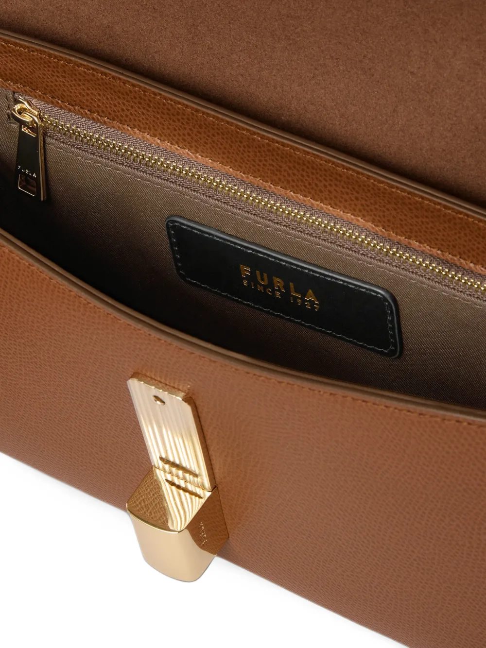 Furla Crossbodytas van bewerkt leer Bruin