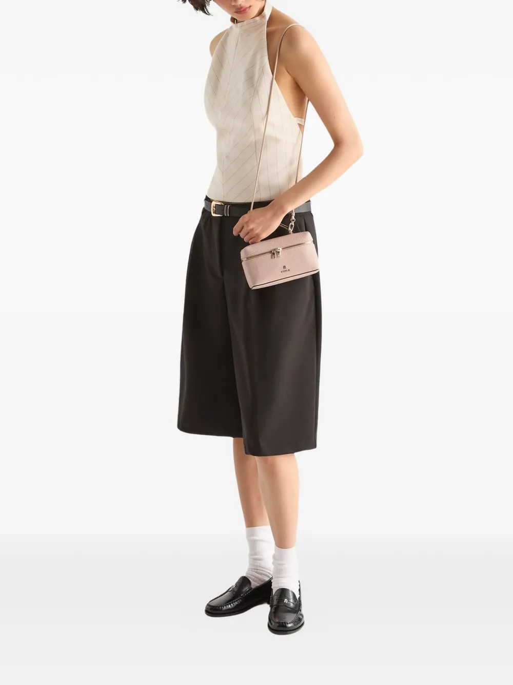 Furla Camelia kleine tas van bewerkt leer Roze