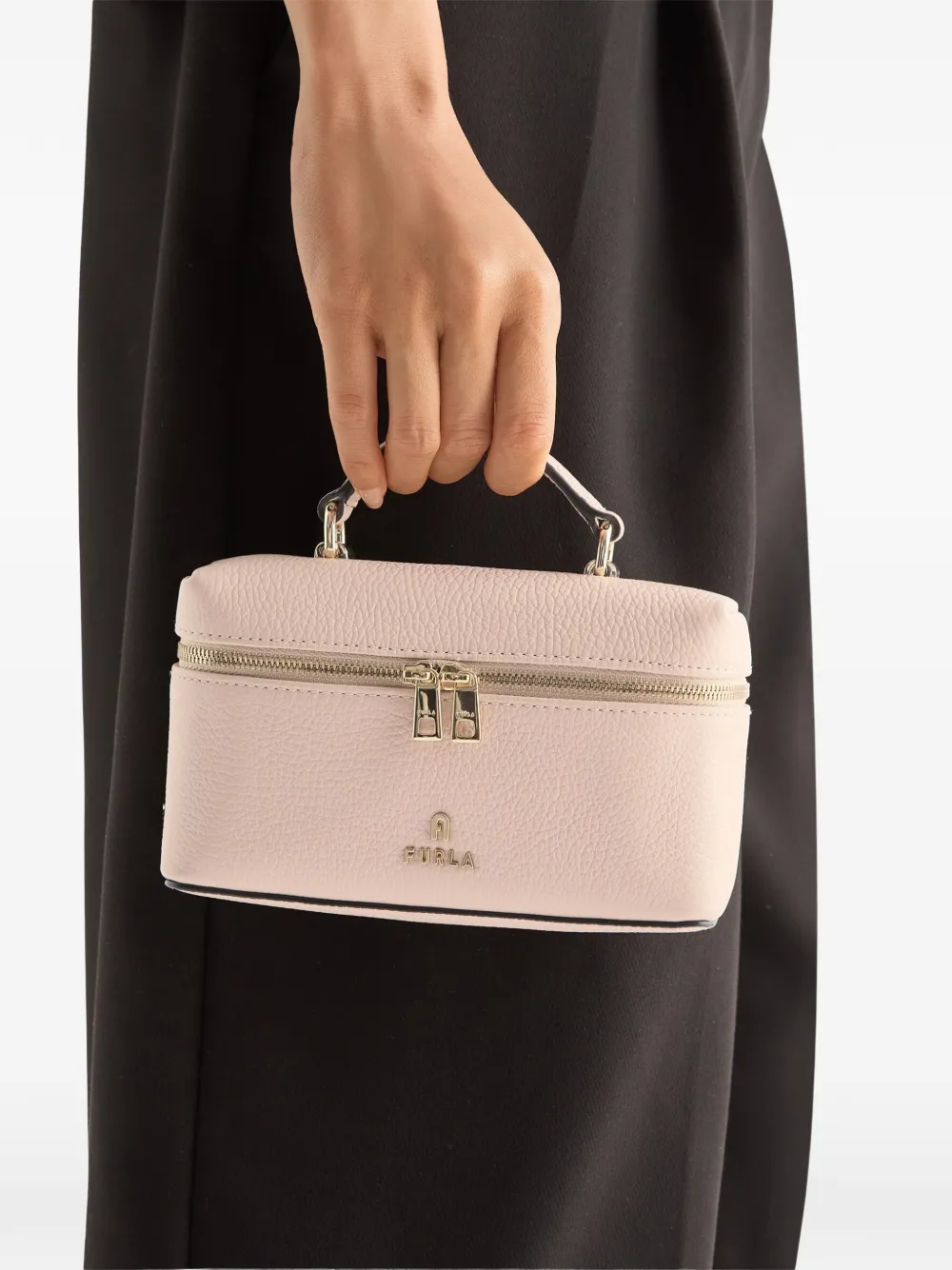Furla Camelia kleine tas van bewerkt leer Roze