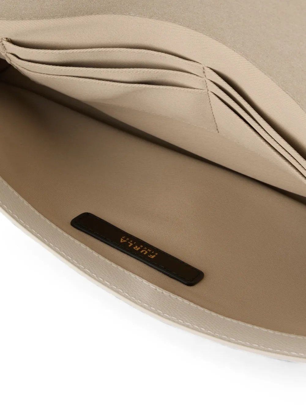 Furla Iride leren clutch met logogesp Wit