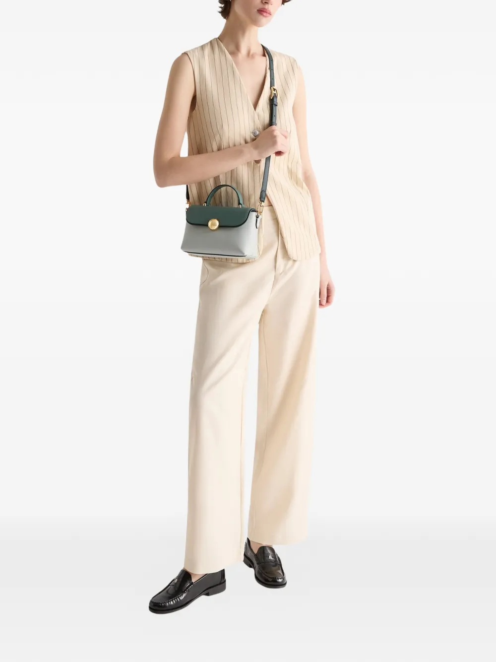 Furla Moonlight leren shopper verfraaid met orb Groen