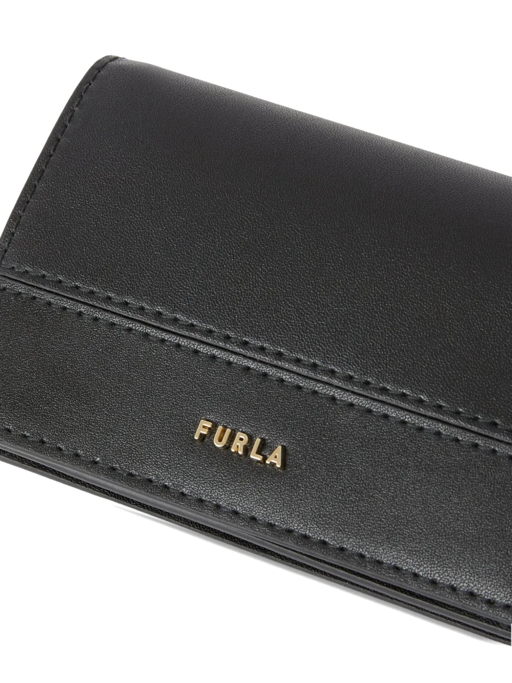 Furla Lia leren portemonnee met ketting Zwart