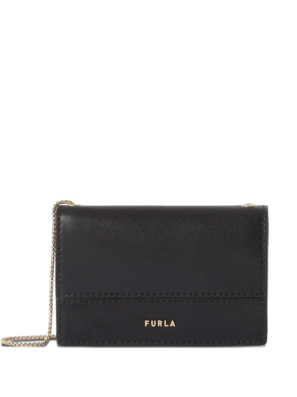 Furla Lia chain-link leather wallet - Nero