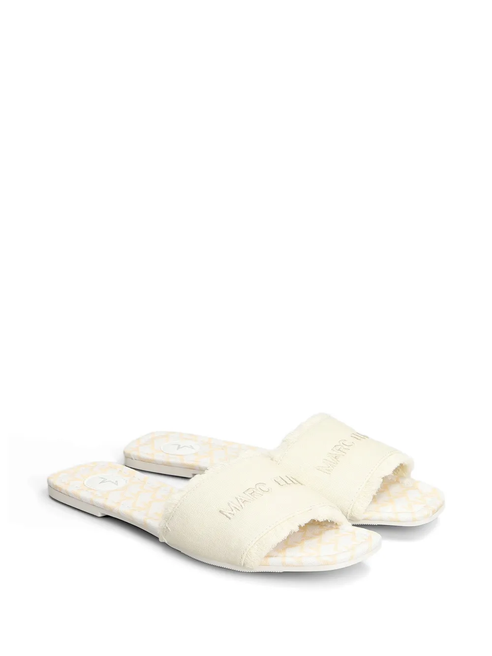 Marc Ellis Zela sandalen met geborduurd logo en franje Wit