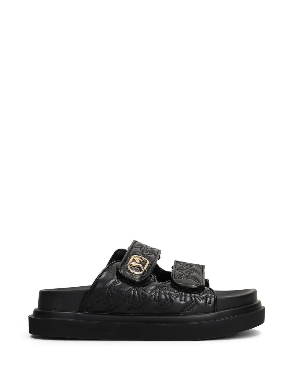 Marc Ellis Calipso 002 sandalen met klittenband en logoplakkaat Zwart